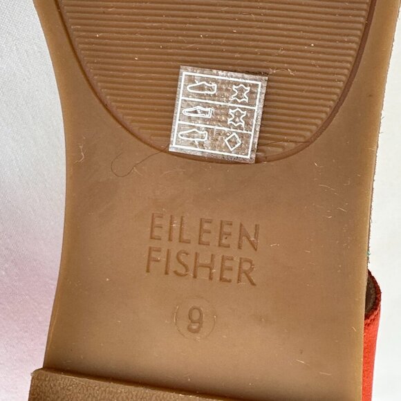 Eileen Fisher Womens Rose Leather Sandal, Orange, Size 9 - Picture 10 of 11